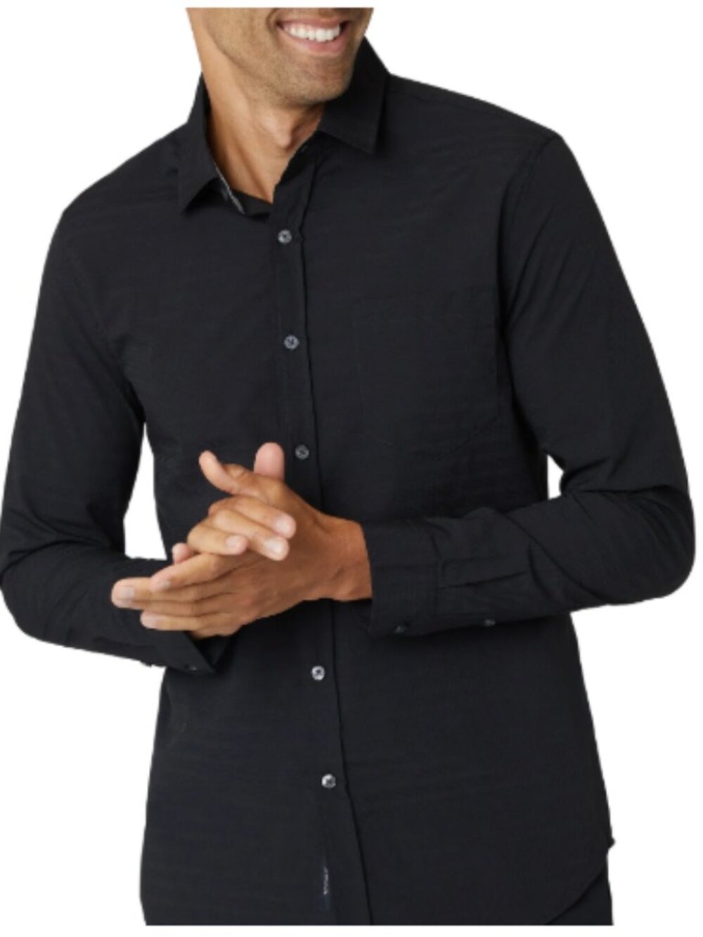 Tahari Black Button-Up Shirt